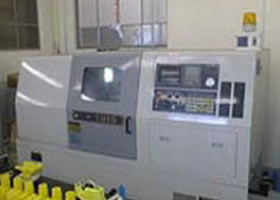 A CNC lathe with an 8-inch chuck